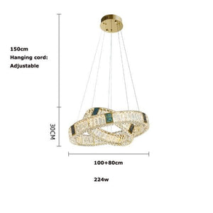 Gallici Suspension (Crystal LED light) Marie Antonette 100 80cm Gold White light