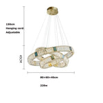 Gallici Suspension (Crystal LED light) Marie Antonette 80 60 40cm Gold White light