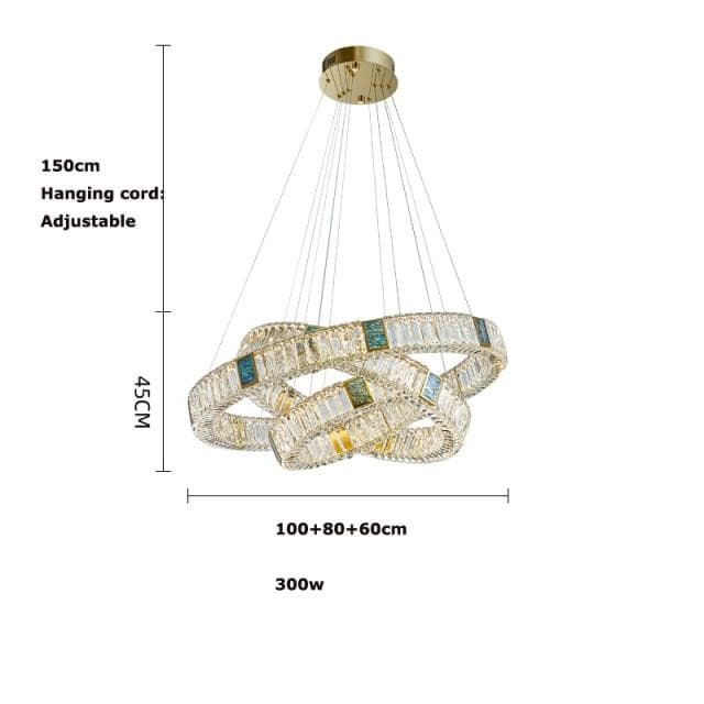 Gallici Suspension (Crystal LED light) Marie Antonette 100 80 60cm Gold White light