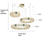 Gallici Suspension (Crystal LED light) Marie Antonette 80 60 40cm 2 Gold Warm light