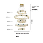 Gallici Suspension (Crystal LED light) Marie Antonette 5 ring Gold White light