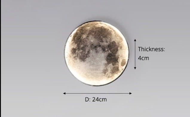 Elara Moon LED Wall Lamp Marie Antonette Black 24cm ( 9.45"inches) | 24 watts Warm white No remote 