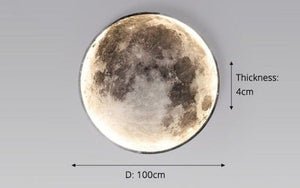 Elara Moon LED Wall Lamp Marie Antonette Black 100cm (39.37"inches) | 47watts Warm white No remote 