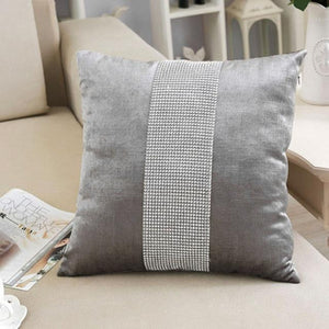 Decorative Pillow Case Flannel Diamond Patckwork Modern Simple Throw Cover Pillowcase Party Hotel Home Textile 45cm*45cm Marie Antonette Grey 