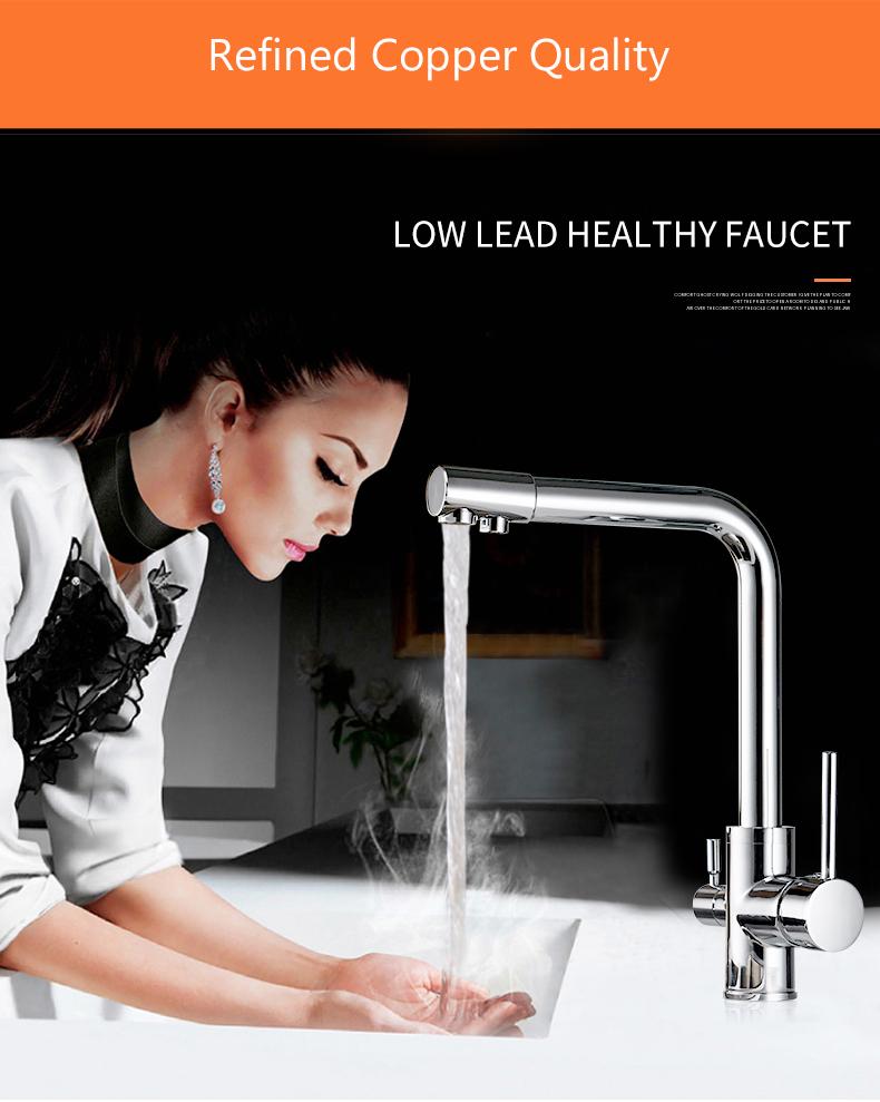 Filter Kitchen Faucets Deck Mounted Mixer Tap 360 Rotation with Water Purification Features Mixer Tap Crane For Kitchen WF-0175 Marie Antonette 