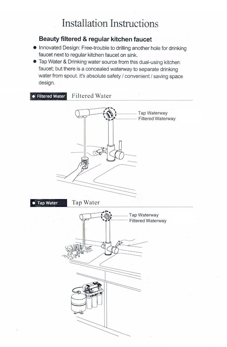 Filter Kitchen Faucets Deck Mounted Mixer Tap 360 Rotation with Water Purification Features Mixer Tap Crane For Kitchen WF-0175 Marie Antonette 