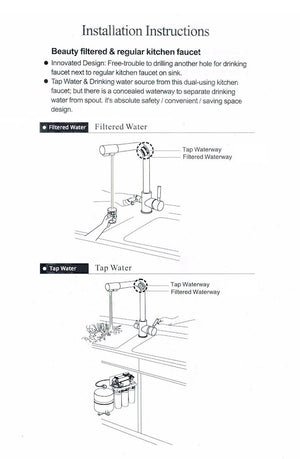 Filter Kitchen Faucets Deck Mounted Mixer Tap 360 Rotation with Water Purification Features Mixer Tap Crane For Kitchen WF-0175 Marie Antonette 