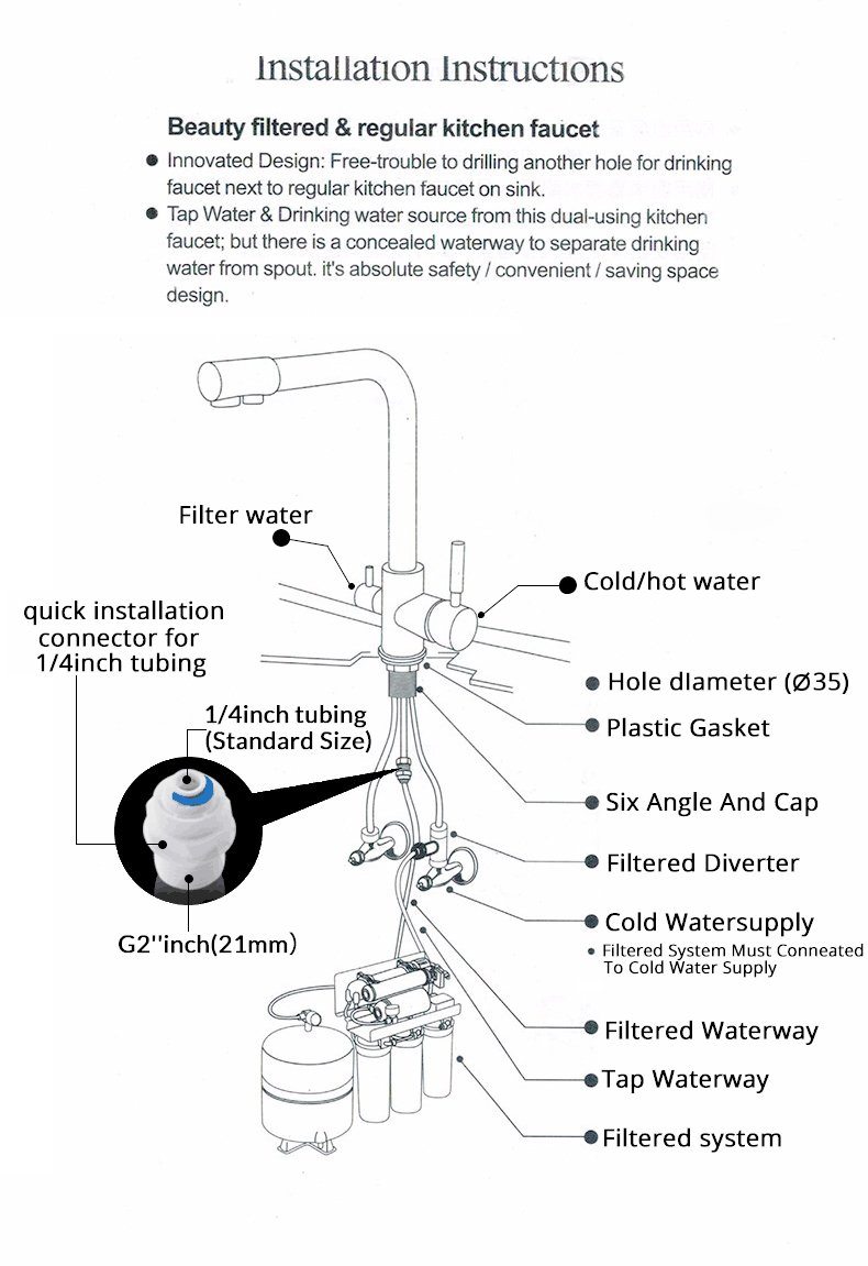 Filter Kitchen Faucets Deck Mounted Mixer Tap 360 Rotation with Water Purification Features Mixer Tap Crane For Kitchen WF-0175 Marie Antonette 
