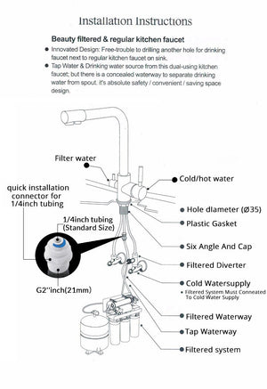 Filter Kitchen Faucets Deck Mounted Mixer Tap 360 Rotation with Water Purification Features Mixer Tap Crane For Kitchen WF-0175 Marie Antonette 