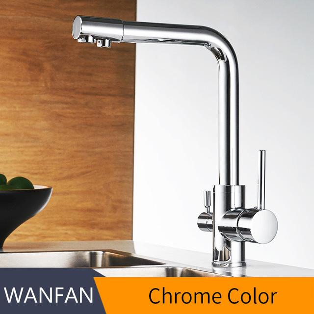 Filter Kitchen Faucets Deck Mounted Mixer Tap 360 Rotation with Water Purification Features Mixer Tap Crane For Kitchen WF-0175 Marie Antonette Chrome China 