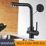 Filter Kitchen Faucets Deck Mounted Mixer Tap 360 Rotation with Water Purification Features Mixer Tap Crane For Kitchen WF-0175 Marie Antonette Black color with dot China 