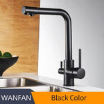 Filter Kitchen Faucets Deck Mounted Mixer Tap 360 Rotation with Water Purification Features Mixer Tap Crane For Kitchen WF-0175 Marie Antonette Black China 