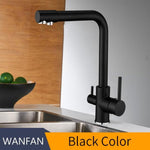 Filter Kitchen Faucets Deck Mounted Mixer Tap 360 Rotation with Water Purification Features Mixer Tap Crane For Kitchen WF-0175 Marie Antonette Black-New China 