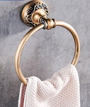 Antique Bronze Carved Bathroom Accessories Set Marie Antonette towel ring 