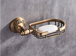 Antique Bronze Carved Bathroom Accessories Set Marie Antonette soap basket 