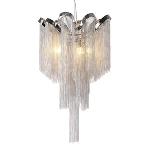 Classic Tassel Chandelier Light Fixture Aluminum Chian Suspension Lamp Hanging Lustre for Living room Dining room Hotel Project Marie Antonette 