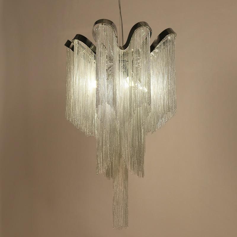 Classic Tassel Chandelier Light Fixture Aluminum Chian Suspension Lamp Hanging Lustre for Living room Dining room Hotel Project Marie Antonette 