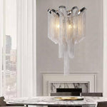 Classic Tassel Chandelier Light Fixture Aluminum Chian Suspension Lamp Hanging Lustre for Living room Dining room Hotel Project Marie Antonette 