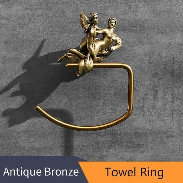 Cupid and Psyche Bronze Marie Antonette Towel Ring China 