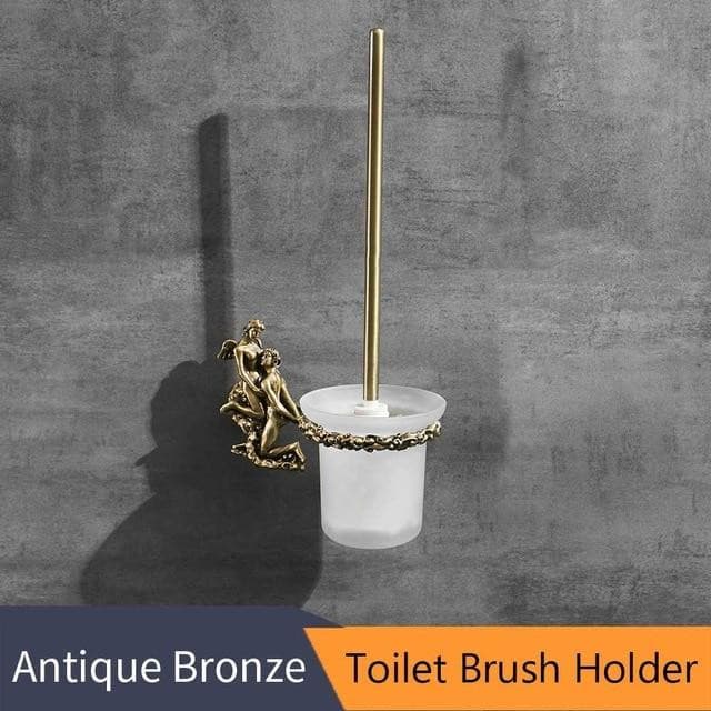 Cupid and Psyche Bronze Marie Antonette Toilet Brush Holder China 
