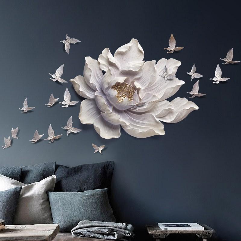 3D Flower+Butterfly Resin Wall Decor Marie Antonette 