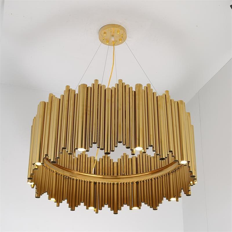 Olivia Chandelier Aluminum Alloy Tube Suspension Luminaire Marie Antonette 