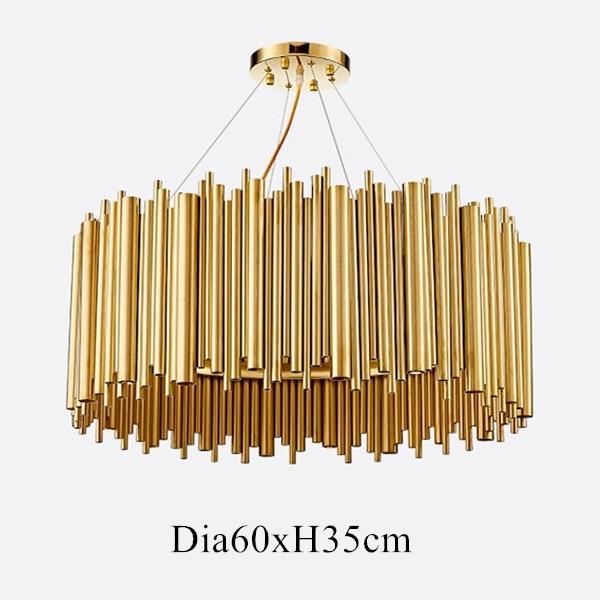 Olivia Chandelier Aluminum Alloy Tube Suspension Luminaire Marie Antonette Diameter 60xH35cm ( 23.62"x13.78") Warm white 