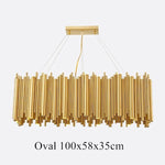 Olivia Chandelier Aluminum Alloy Tube Suspension Luminaire Marie Antonette oval 100x58x35cm (39.37"x22.83"x13.78") Warm white 