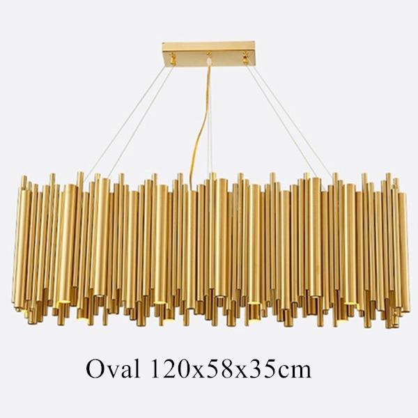 Olivia Chandelier Aluminum Alloy Tube Suspension Luminaire Marie Antonette oval 120x58x35cm (47.24"x22.83"x13.78") Warm white 