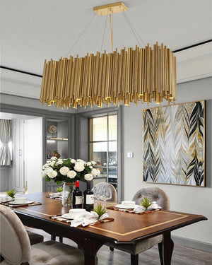 Olivia Chandelier Aluminum Alloy Tube Suspension Luminaire Marie Antonette 