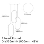 Ovale LED Pendant Marie Antonette 3 Heads Dia300mm Black Color Brightness Dimmable
