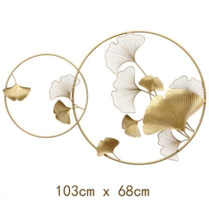 New Chinese Wall Wrought Iron Ginkgo Biloba Home Decoration Crafts Creative Wall Hanging Sofa Background Mural Ornament Decor Marie Antonette Default Title 