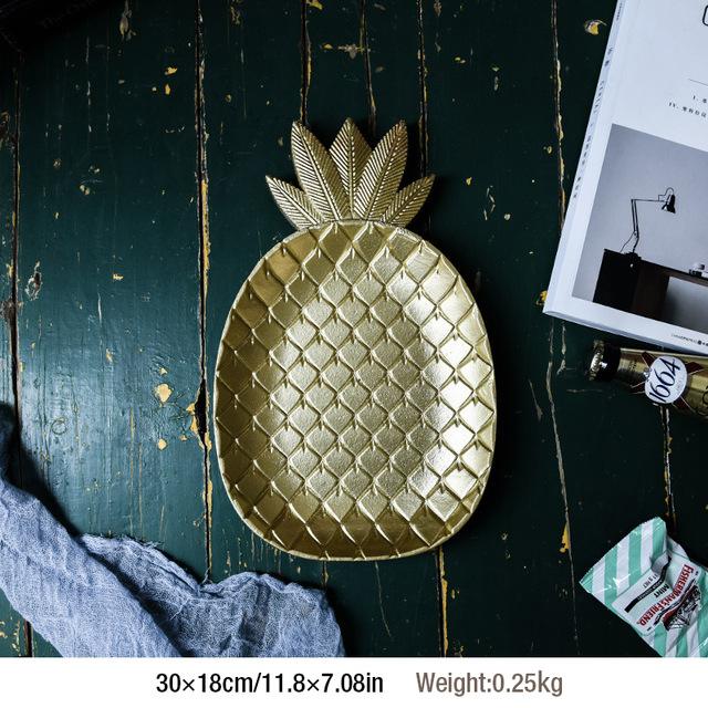 Leaf and Pineapple Gold Finish Tray Marie Antonette A 