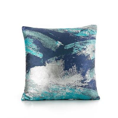 50x30/45x45cm luxury blue series jacquard pillowcase geometric cushion cover sofa striped throw pillow cover backrest home decor marie antonette M 45x45cm 