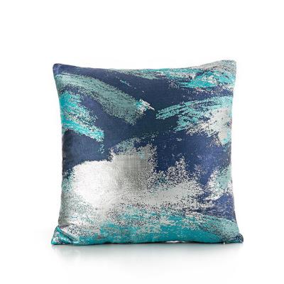 50x30/45x45cm luxury blue grey jacquard pillowcase cushion cover decorative sofa abstract geometric throw pillow cover backrest marie antonette K 45x45cm 