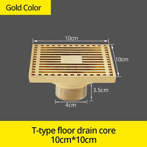 Gates Shower Floor Drain Marie Antonette Gold 811521K-T 