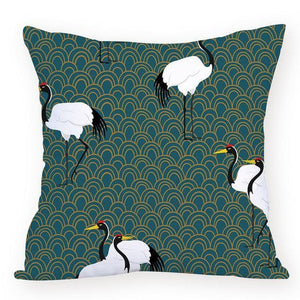Colorful Crane Bird Cushion Cover Marie Antonette soft 45-45cm L875 L875-9 