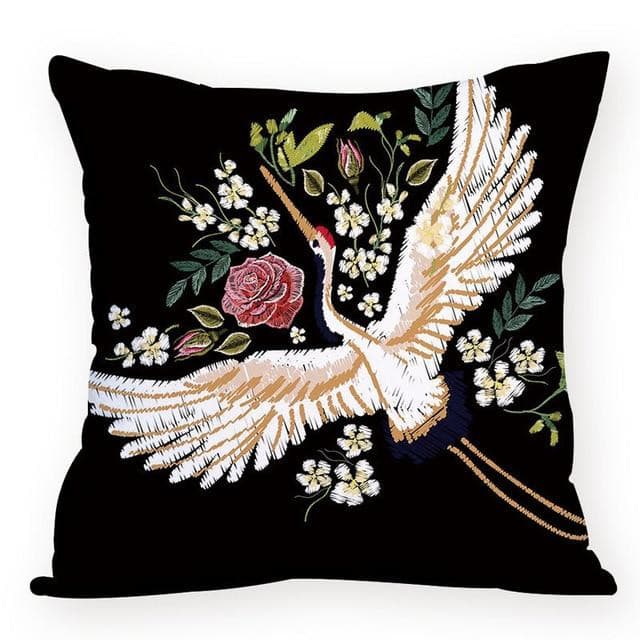 Colorful Crane Bird Cushion Cover Marie Antonette soft 45-45cm L875 L875-10 