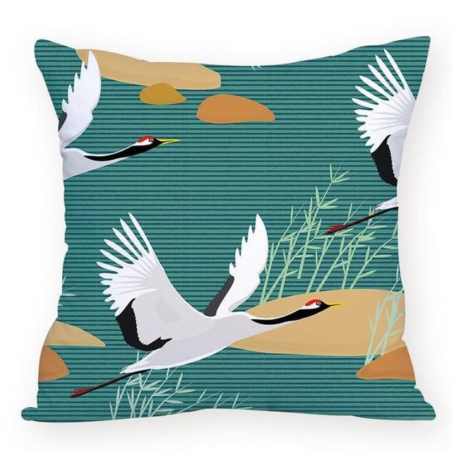 Colorful Crane Bird Cushion Cover Marie Antonette soft 45-45cm L875 L875-18 